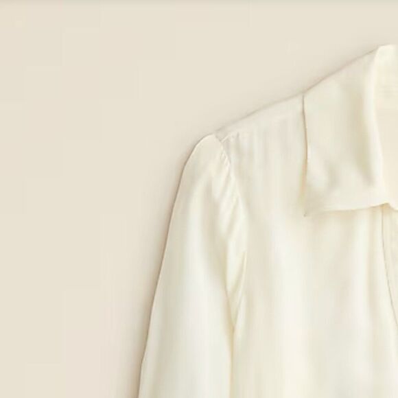 J. Crew cf440 Ivory Bungalow popover shirt in crepe de chine NWT size s - Picture 4 of 12